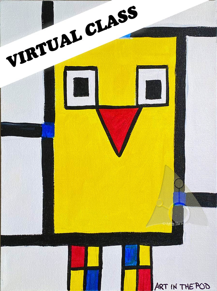 12 2020 6 A Hoot of Color PM Art Camp Virtual Inspired by Piet Mondrian