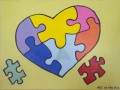 Puzzle Piece Heart MLK Day Canvas Painting  & Ceramics Art Mini-Camp