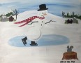 Skating Snowman Acrylic Painting and Watercolor Painting Art Mini-Camp