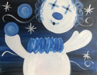 Juggling Snowman Acrylic Painting and a Clay Snowman Art Mini-Camp