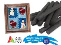 Warm Up Acrylic Painting and a Charcoal Drawing Art Mini-Camp