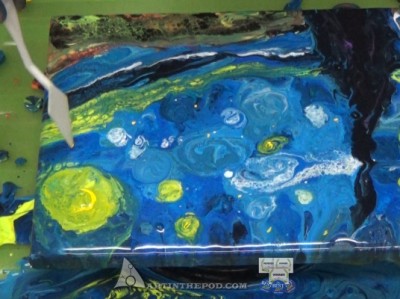 Public Acrylic Paint Pouring - Starry Night