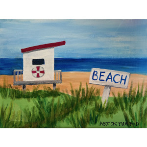 Walk to the Beach Extended Summer Art Camp Canvas Painting - Watercolor Project 9am-12pm