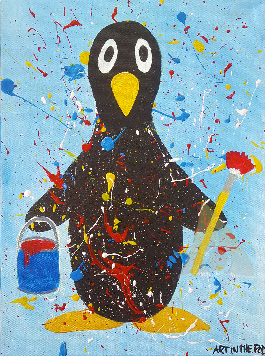 orig cb party with a penguin jackson pollock
