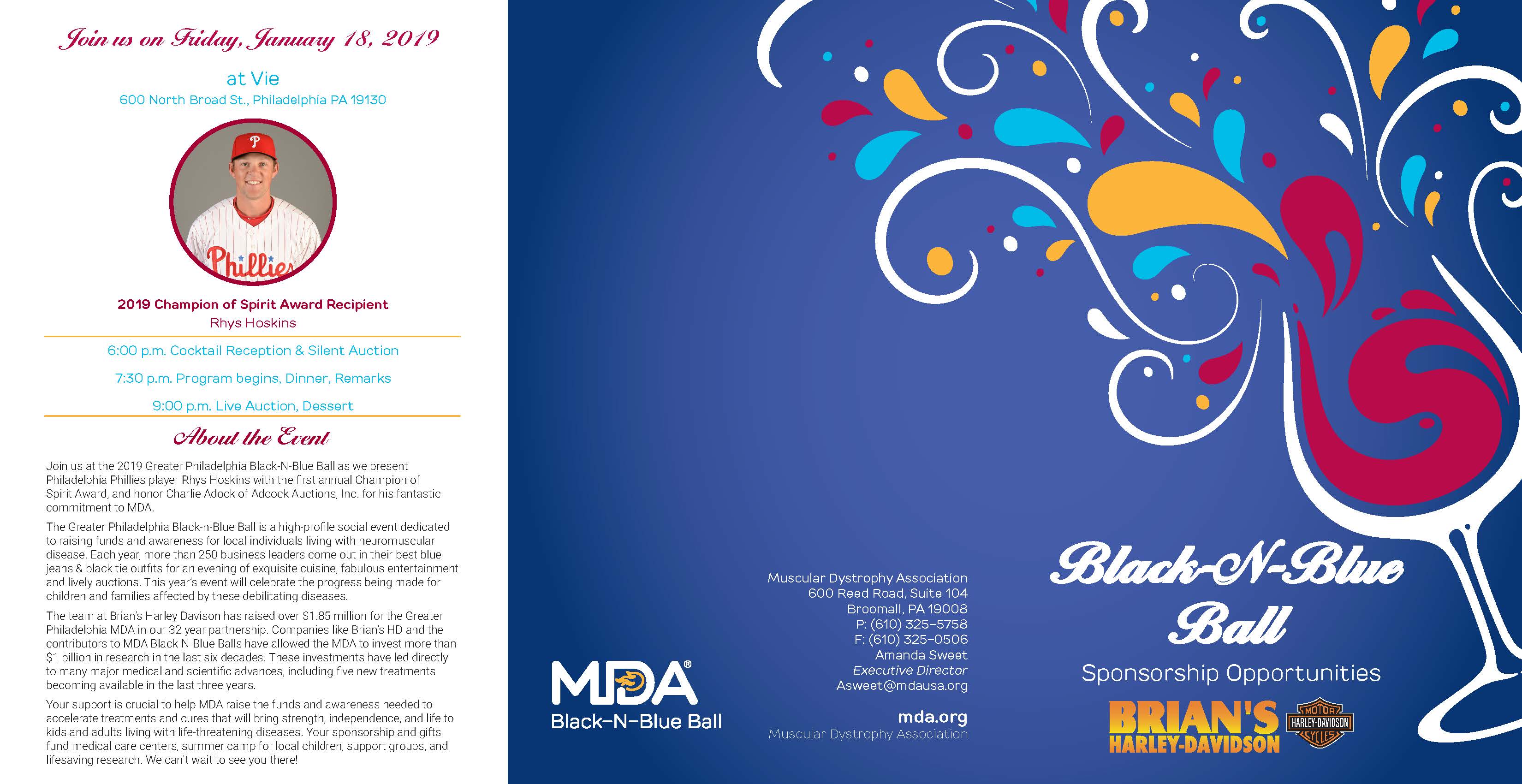 2019 Philadelphia Black N Blue Ball Sponsorship Brochure Page 1