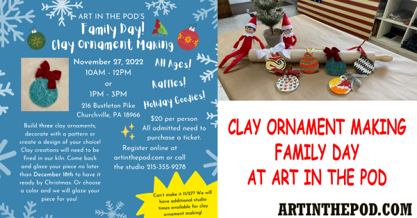 Clay Ornament Making Family Day at Art in the Pod